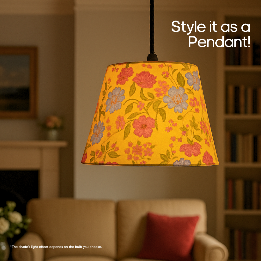 AARTIN 35 CM CITRUS BOUQUET STRAIGHT EMPIRE ROLLED LAMPSHADE IN COTTON