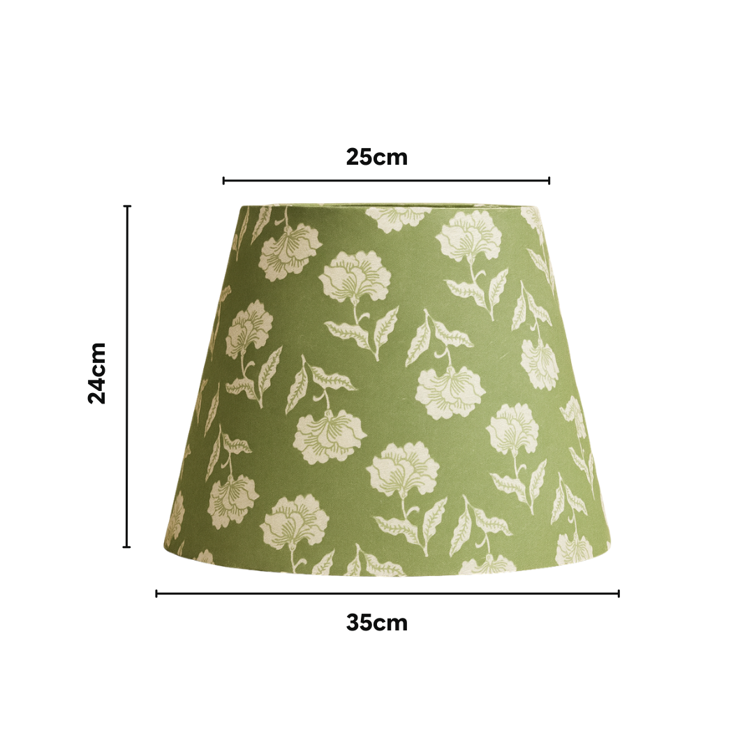 AARTIN 35 CM Sage Blossom Cotton Lampshade - Straight Empire ( Shade Only )