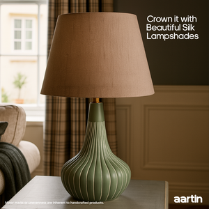 AARTIN ROSIE TABLE LAMP IN OLIVE GREEN UNGLAZED CERAMIC (BASE ONLY)