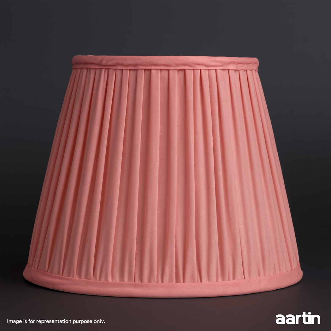 AARTIN STRAIGHT EMPIRE GATHERED LAMPSHADE IN LIGHT PINK SILK