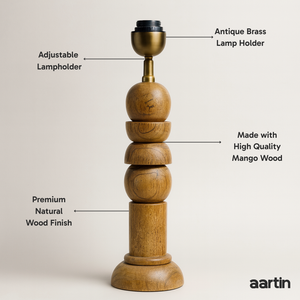 AARTIN SOLACE TABLE LAMP IN WOOD WITH NATURAL WOOD FINISH(BASE ONLY)