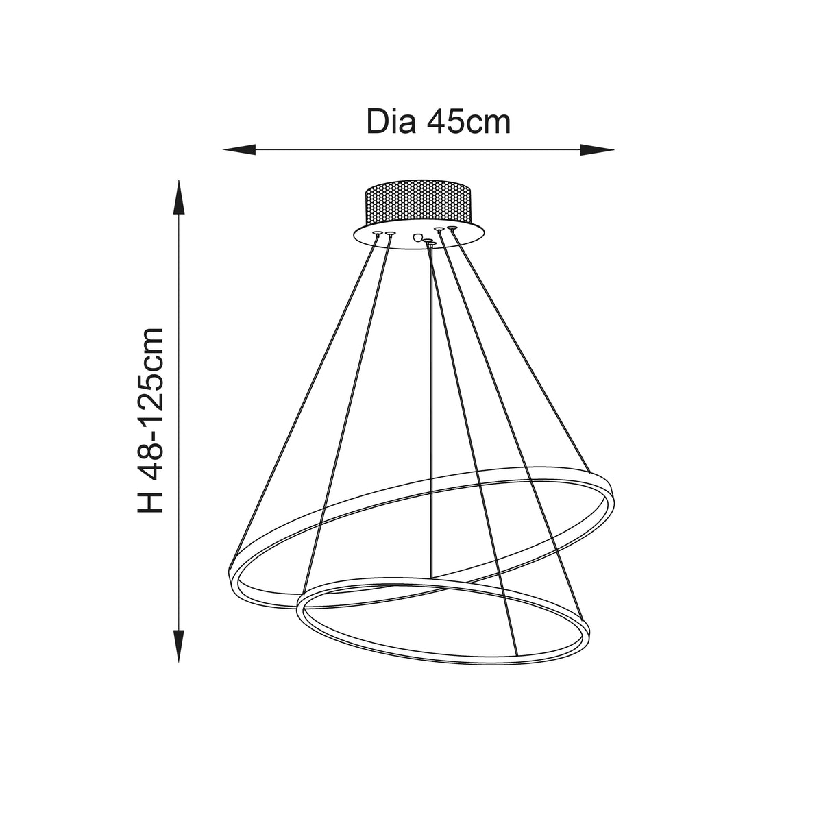 Kline 2 Ring Pendant Ceiling Light - Comet Lighting