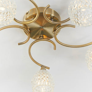 Boyer 5-Light Semi Flush Ceiling Light Antique Brass - Comet Lighting