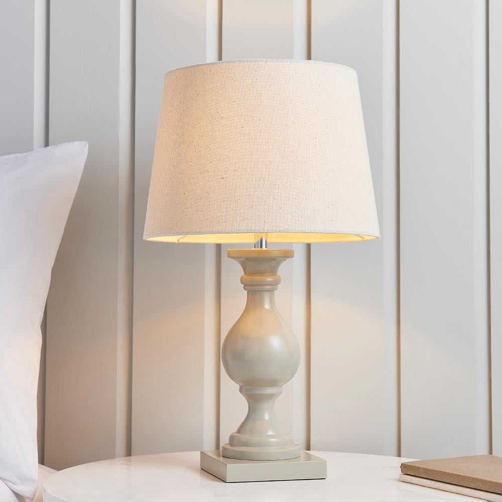 Marsham Table Lamp Taupe - Comet Lighting