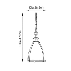 Storni Pendant Ceiling Light Large Nickel - Comet Lighting