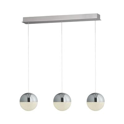 Searchlight Marbles LED 3lt Bar - Chrome| Crushed Ice Shade - Comet Lighting