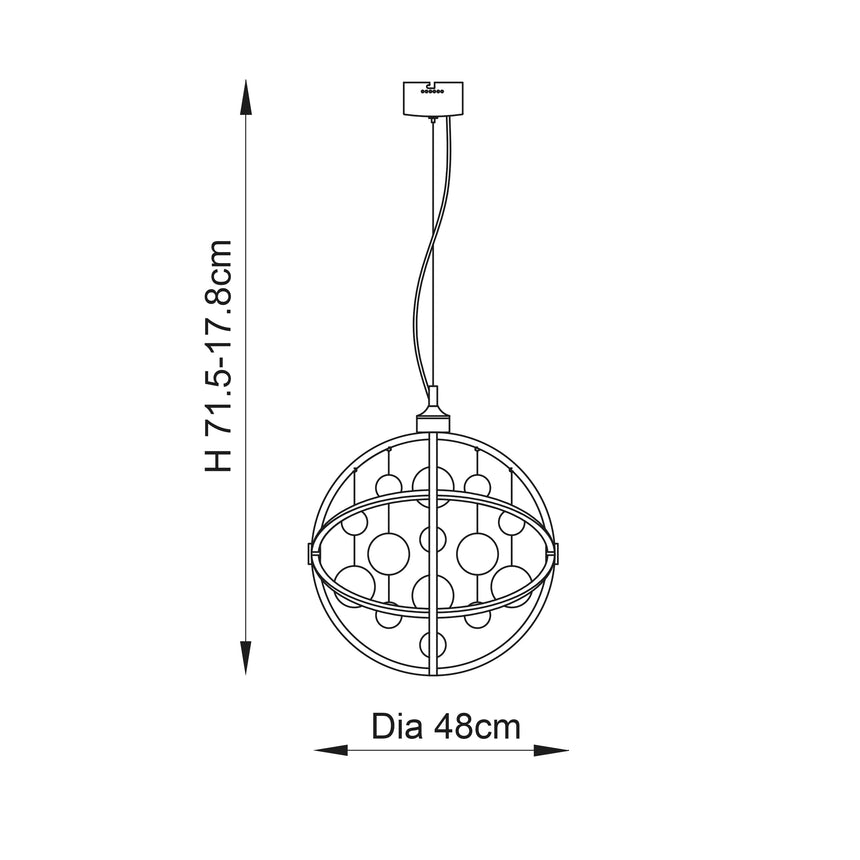 Muni 480mm Pendant Ceiling Light Copper