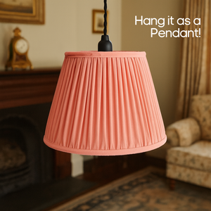 AARTIN STRAIGHT EMPIRE GATHERED LAMPSHADE IN LIGHT PINK SILK