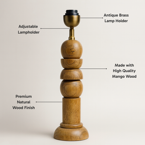 AARTIN SOLACE TABLE LAMP IN WOOD WITH NATURAL WOOD FINISH(BASE ONLY)