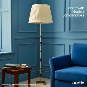 AARTIN LILY FLOOR LAMP IN ANTIQUE BRASS & MATTE BLACK (BASE ONLY)