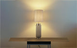 Searchlight Flask Table Lamp -Natural Hessian with Satin Nickle - Comet Lighting