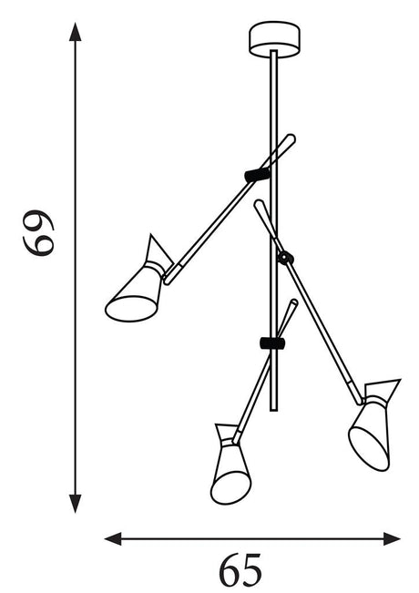 Diablo Spotlight 3Lt LED Ceiling Light - Matt Black Metal