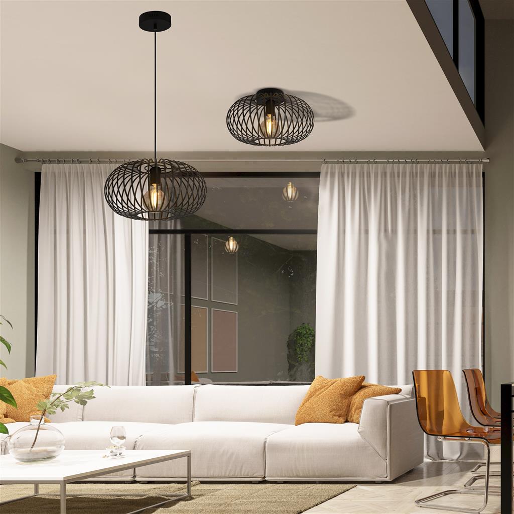 Milbourne 1Lt Pendant Ceiling Light Black