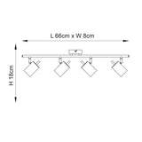 Gull 4-Light Bar Matt White - Comet Lighting