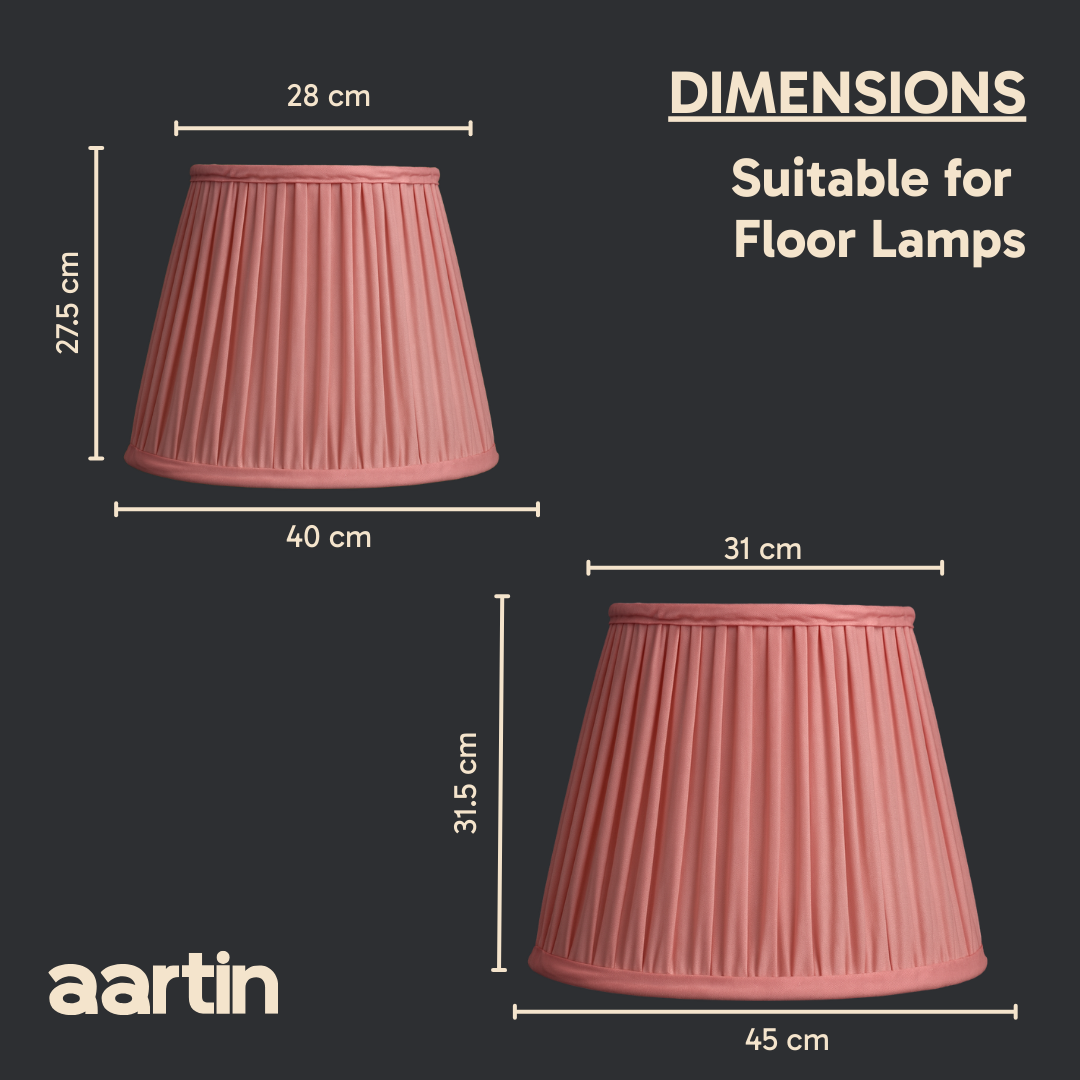 AARTIN STRAIGHT EMPIRE GATHERED LAMPSHADE IN LIGHT PINK SILK