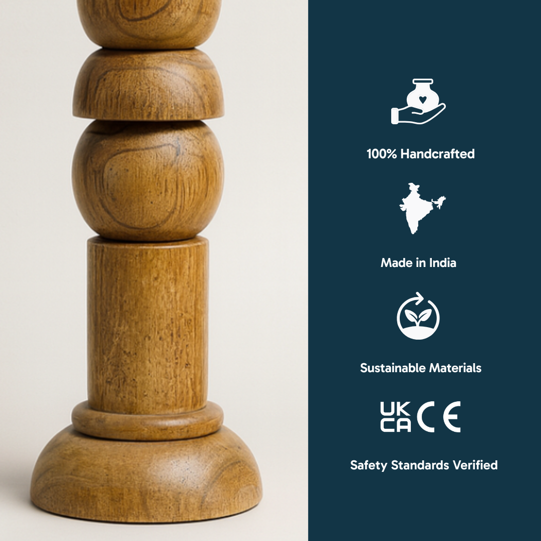 AARTIN SOLACE TABLE LAMP IN WOOD WITH NATURAL WOOD FINISH(BASE ONLY)
