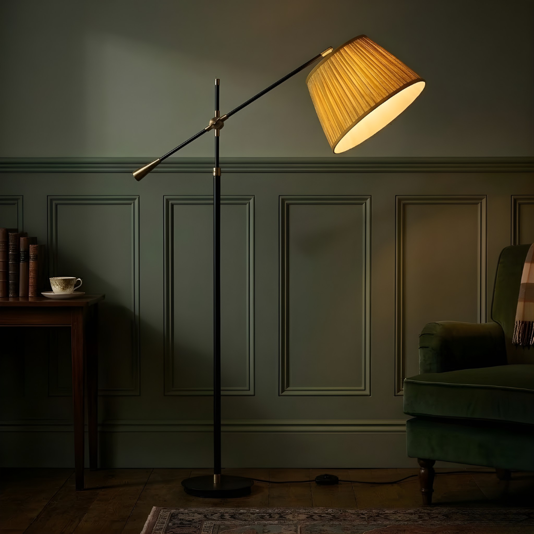 AARTIN Gama Metal Floor Lamp With Sunshine Ferns Lampshade