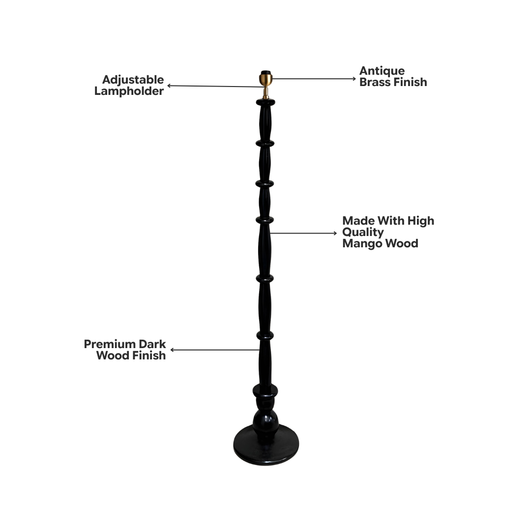 AARTIN Hazel Wood Floor Lamp With Sunshine Petals Lampshade
