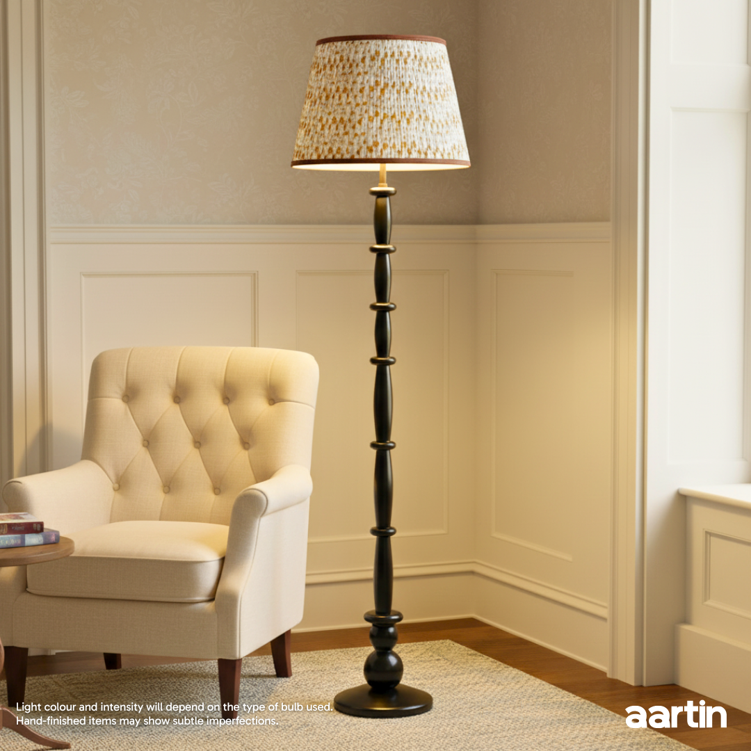AARTIN HAZEL FLOOR LAMP IN WOOD WITH EBONY FINISH (BASE ONLY)