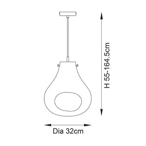 Huai Large Pendant Ceiling Light Chrome - Comet Lighting