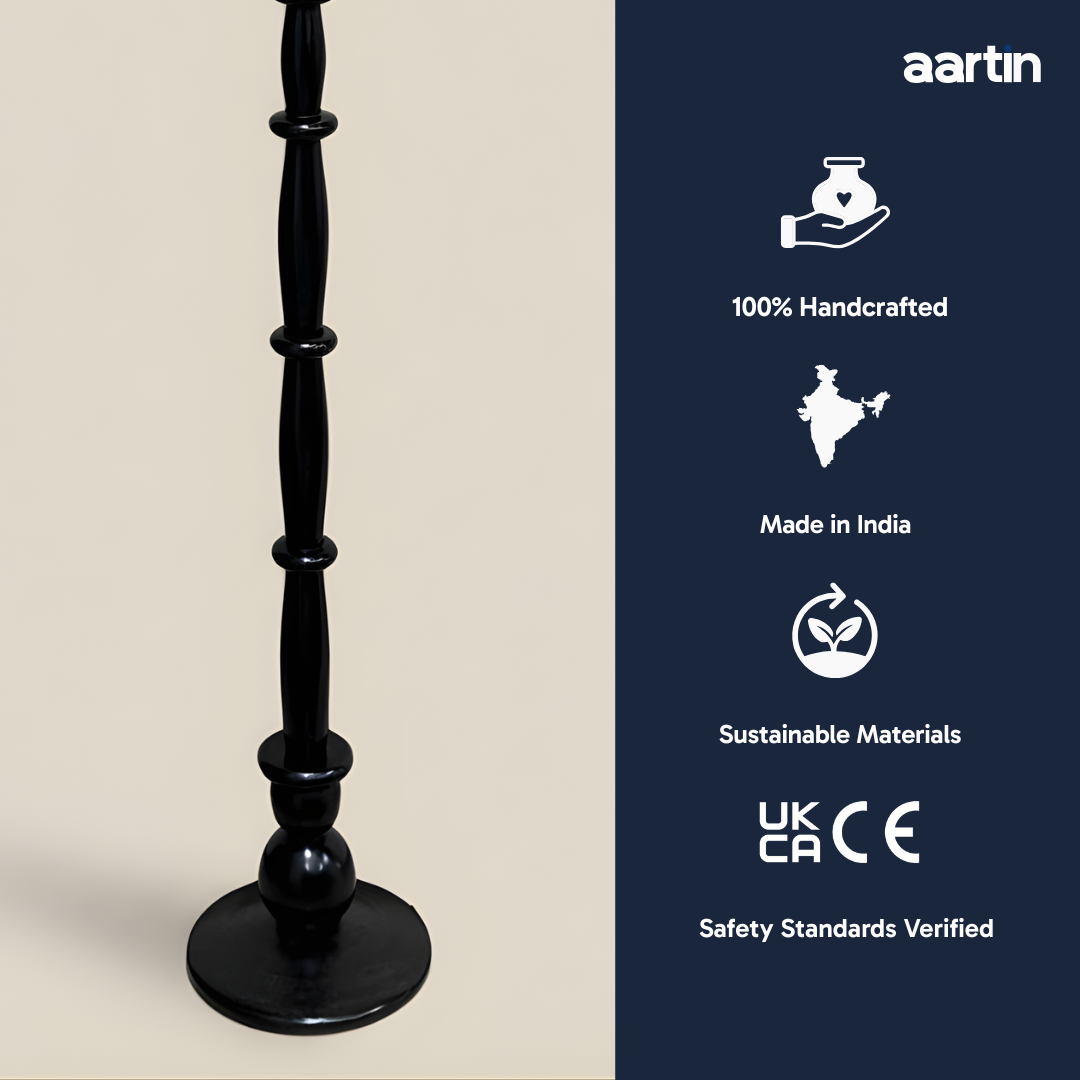AARTIN HAZEL FLOOR LAMP IN WOOD WITH EBONY FINISH (BASE ONLY)