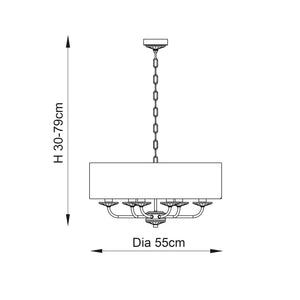 Nixon 6-Light Pendant Ceiling Light - Comet Lighting