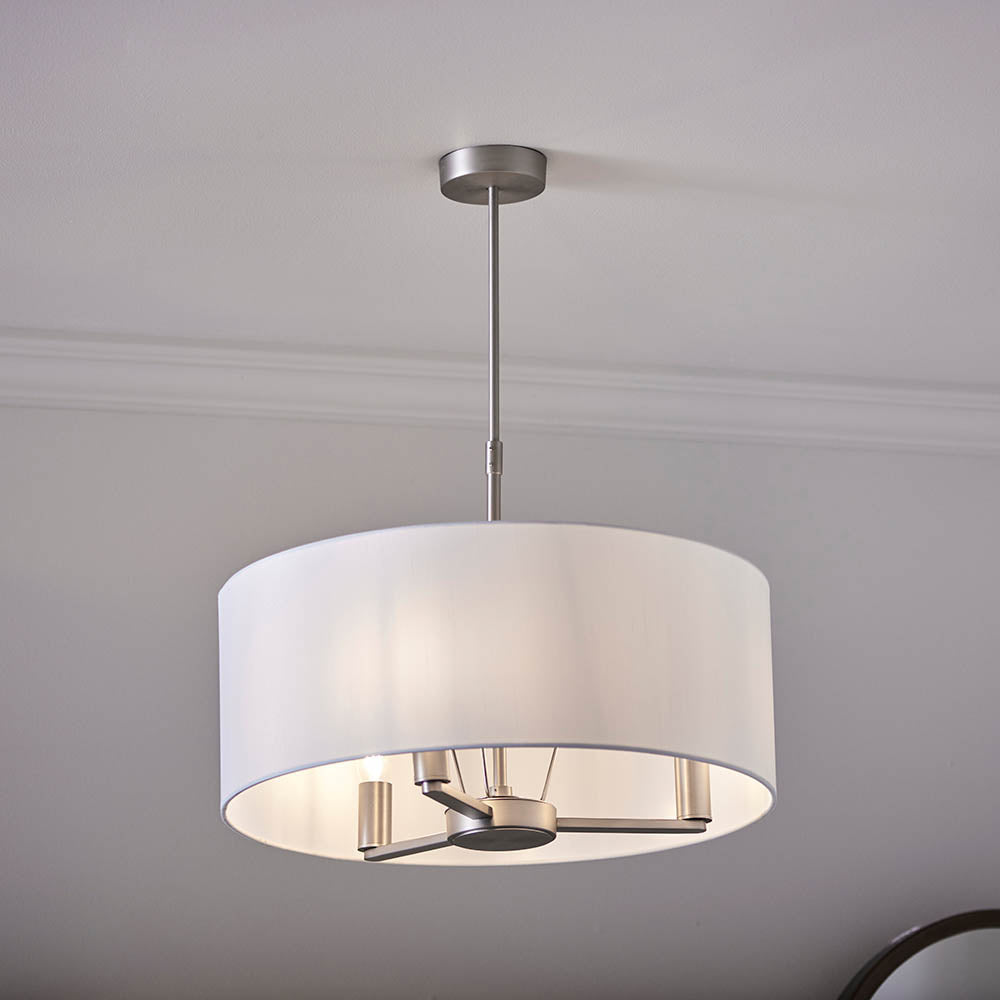 Daley 3-Light Pendant Ceiling Light & White Shade - Comet Lighting