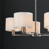 Daley 5-Light Pendant Ceiling Light & White Shades - Comet Lighting