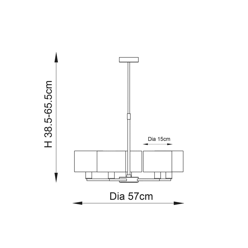 Daley 5-Light Pendant Ceiling Light & White Shades