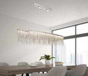 Memphis LED Bar  -   Satin Silver, Link Waterfall Dressing - Comet Lighting