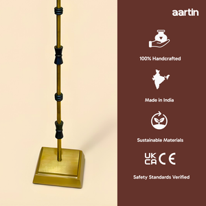 AARTIN LILY FLOOR LAMP IN ANTIQUE BRASS & MATTE BLACK (BASE ONLY)