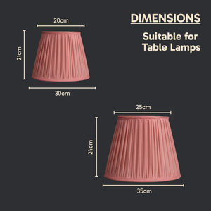 AARTIN STRAIGHT EMPIRE GATHERED LAMPSHADE IN LIGHT PINK SILK