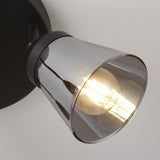 Mega 3Lt Round Spotlight - Black Metal & Smoked Glass - Comet Lighting