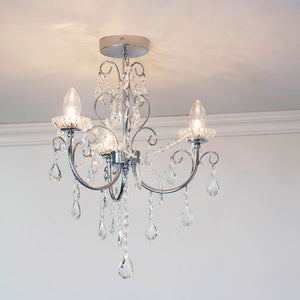 Tabitha 3-Light Semi Flush Ceiling Light Chrome - Comet Lighting