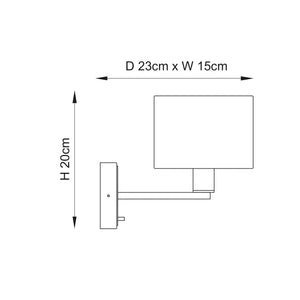 Daley Wall Light & White Shade - Comet Lighting