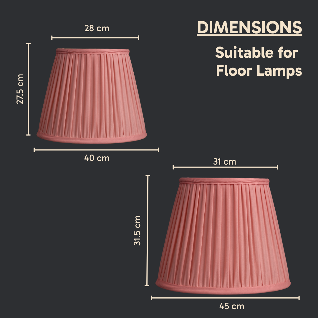 AARTIN STRAIGHT EMPIRE GATHERED LAMPSHADE IN LIGHT PINK SILK