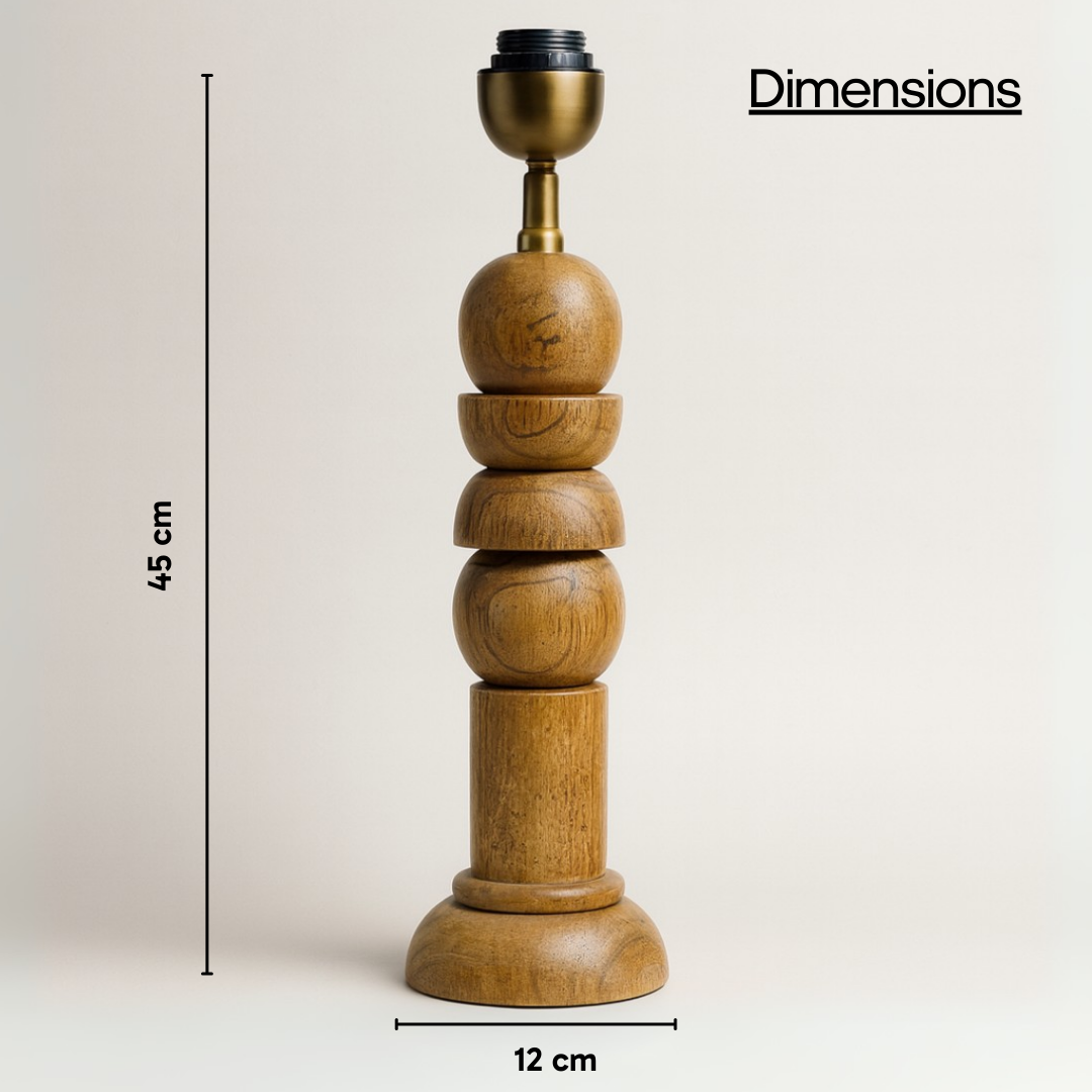 AARTIN SOLACE TABLE LAMP IN WOOD WITH NATURAL WOOD FINISH(BASE ONLY)