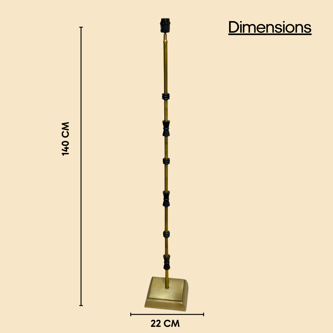 AARTIN LILY FLOOR LAMP IN ANTIQUE BRASS & MATTE BLACK (BASE ONLY)