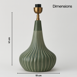 AARTIN ROSIE TABLE LAMP IN OLIVE GREEN UNGLAZED CERAMIC (BASE ONLY)