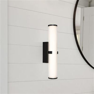 Ilsington LED Wall Light Black 430mm IP44 - Comet Lighting