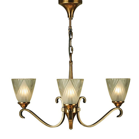 Columbia Brass 3-Light Pendant & Deco Glass