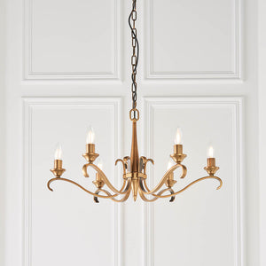 Columbia Brass 6-Light Pendant & Deco Glass - Comet Lighting