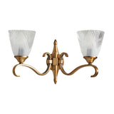 Columbia Brass Twin Wall & Deco Glass - Comet Lighting