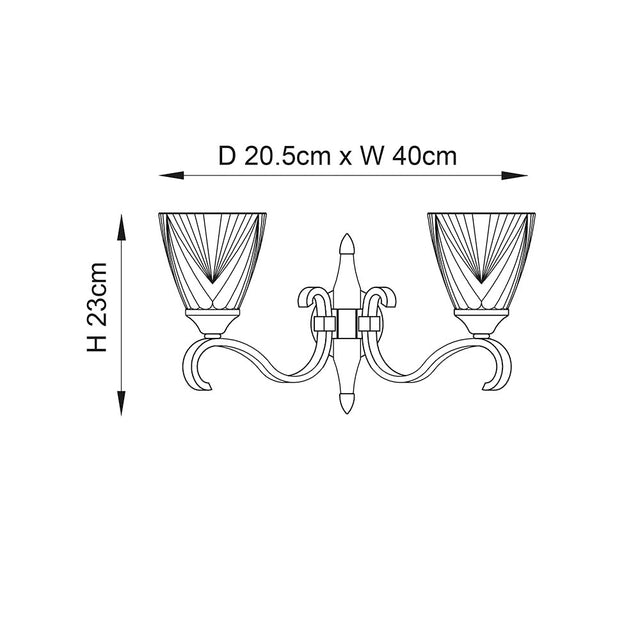 Columbia Brass Twin Wall & Deco Glass