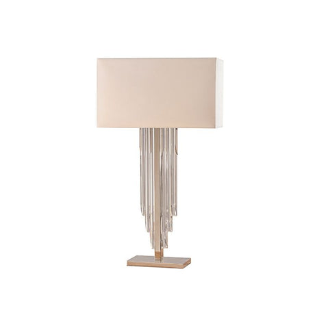 Crystal Cascade Table Lamp & Cream Shade