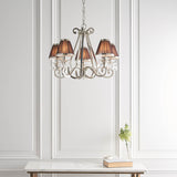 Oksana Nickel 5-Light Pendant & Chocolate Shades