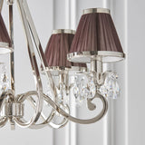 Oksana Nickel 5-Light Pendant & Chocolate Shades