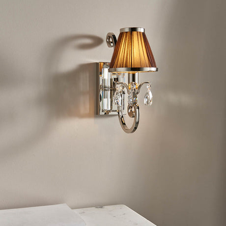 Oksana Nickel Single Wall Light & Chocolate Shade