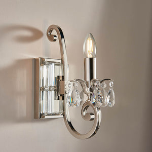 Oksana Nickel Single Wall Light & Chocolate Shade - Comet Lighting