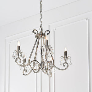 Oksana Nickel 5-Light Pendant Ceiling Light - Comet Lighting